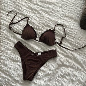 Abercrombie & Fitch brown shimmer bikini